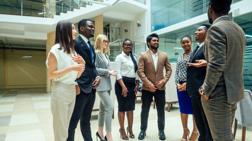 Global professionals building business connections